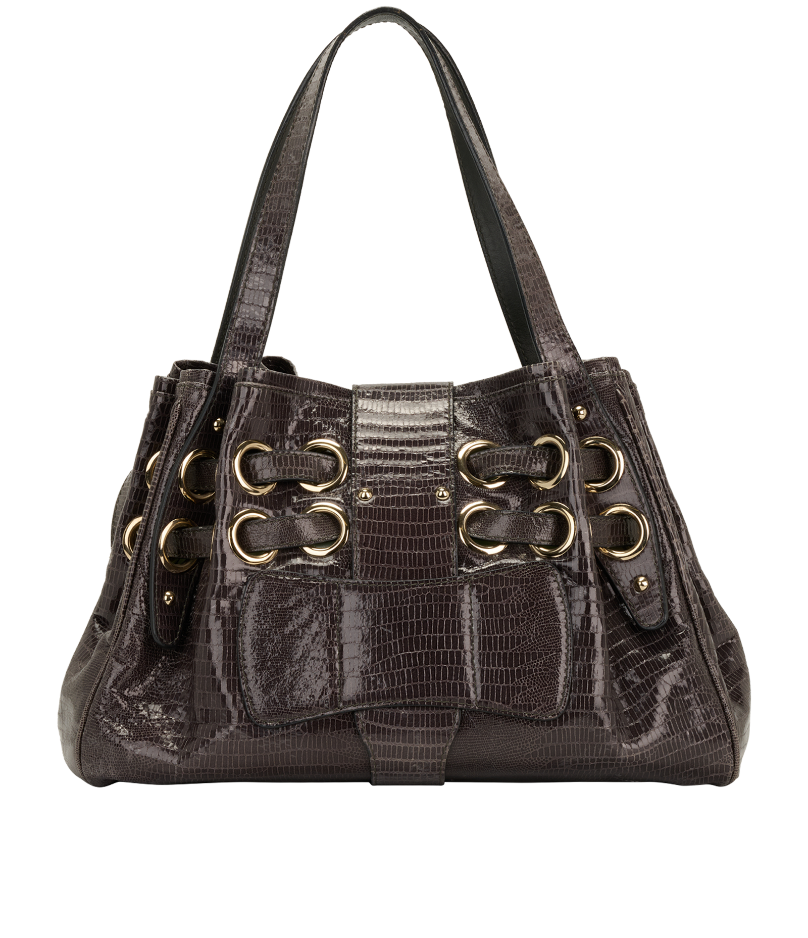 Ramona Lizard Embossed, &pound;220, Handbags, Grey, Leather, Back view